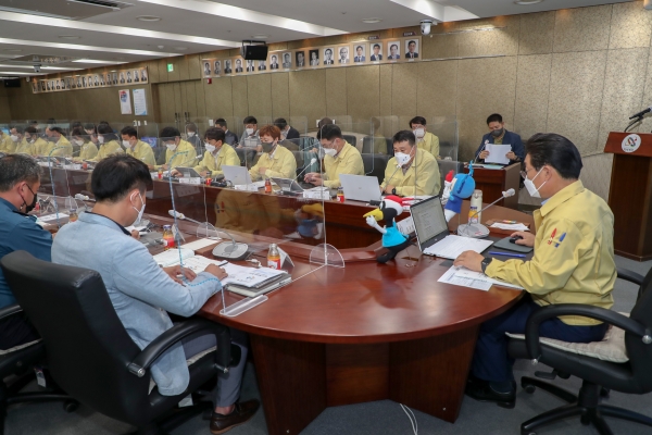 충청남도체육대회의 성공적 개최를 위한 부서별, 유관기관별 준비상황 보고회 개최 모습