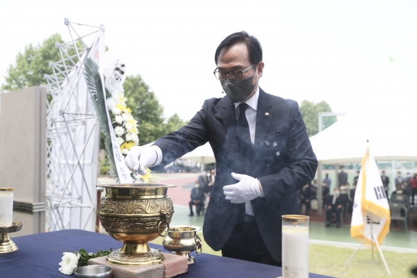 9일 오전 천안성환초등학교에서 고(故) 오규봉 하사 추모행사 개최