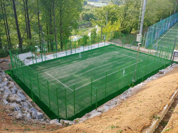 산서생활체육공원에 설치한 족구장