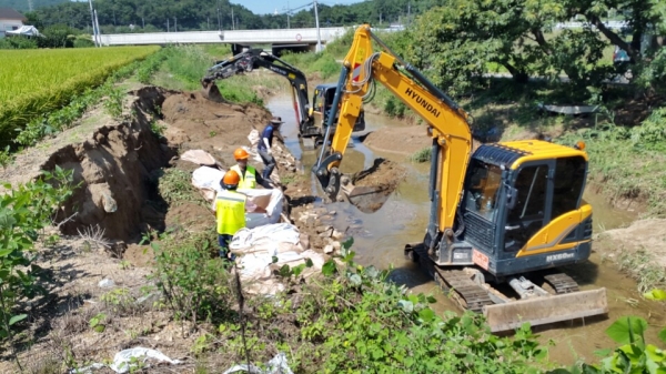 여름철 재난재해 예방 - 하천제방 응급복구 자료사진