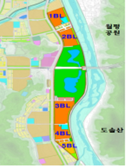 갑천친수구역 조성사업 (도안 호수공원) 계획도
