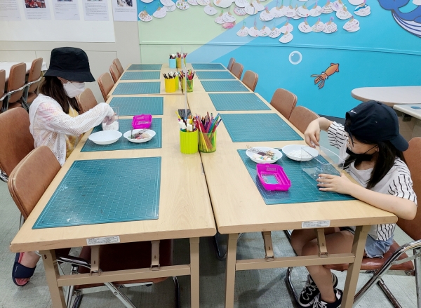 고남패총박물관 여름 체험프로그램 모습.