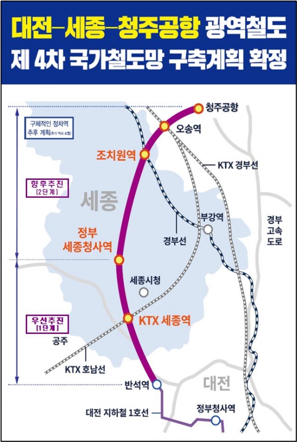 대전-세종 광역철도 위치도