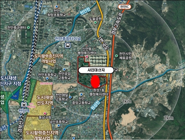 오룡지구 민관 협력형 도시재생리츠 공모 사업대상지