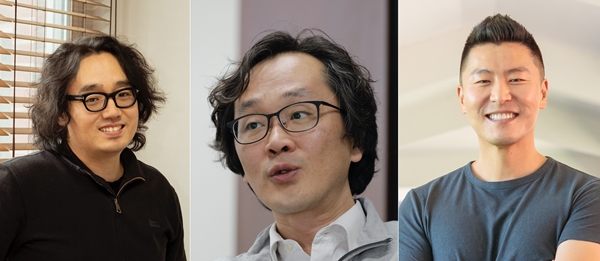 왼쪽부터 KAIST 문화기술대학원 박주용, 이원재, 노준용 교수