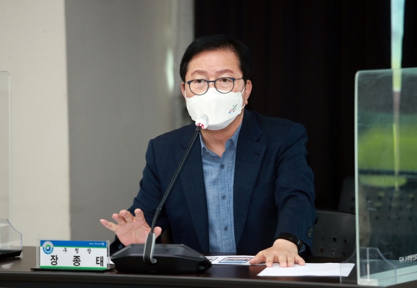 ‘서구 더 행복커뮤니티’ 온라인 플랫폼 구축에 대한 용역 중간보고회 개최 모습