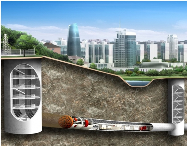 전력구 수직구 공사 개념도