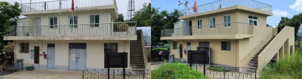 비룡2통경로당 도색 공사 전과 후 모습