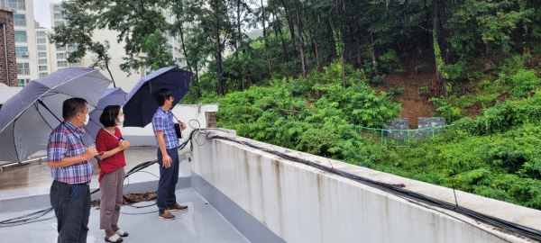 산비탈학교 재해 예방을 위한 긴급 현장 점검