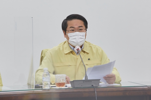 오세현 아산시장 시민 당부하는 장면