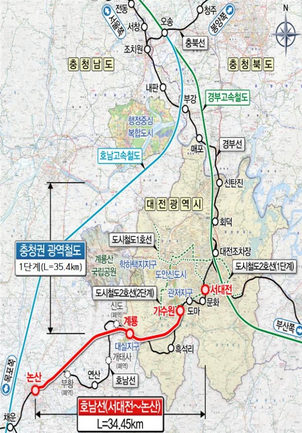 호남선 고속화 사업 위치도