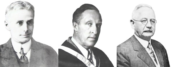 (왼쪽부터) 로버트 그리어슨, 스탠리 해빌랜드 마틴, 올리버 알 애비슨