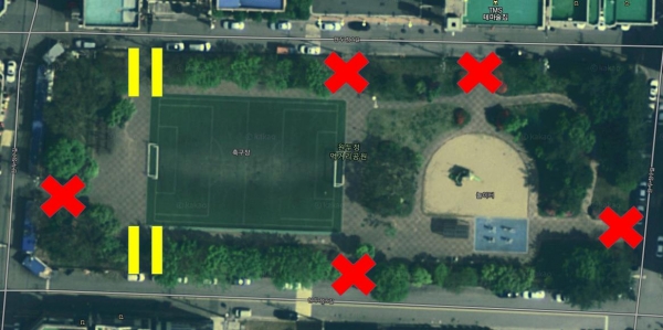 원두정먹거리공원 폐쇄 운영도