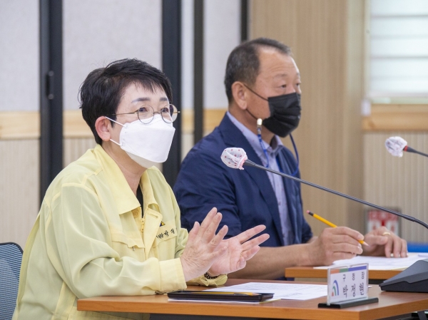 지난 2일 구청 대회의실에서 열린 구·동 체육회 연석회의 모습