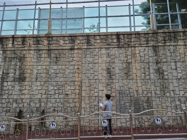 추석맞이 도로시설물 일제점검(경덕중학교 옹벽 점검)