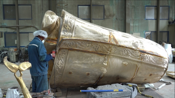 무령왕 동상 작업 현장 사진