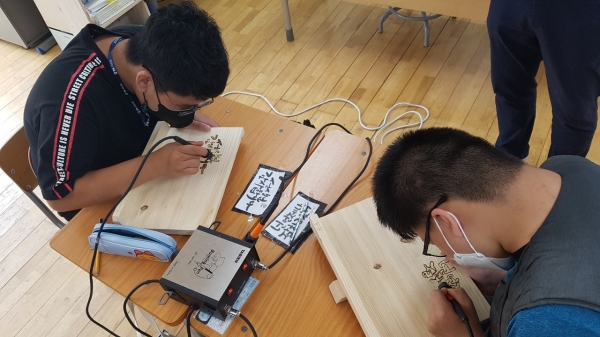 아산성심학교 진로체험활동(우드버닝)