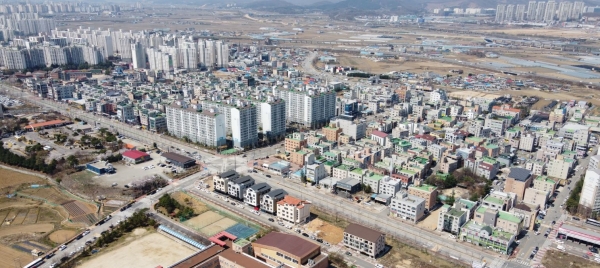 배방상점가 구역 전경 장면