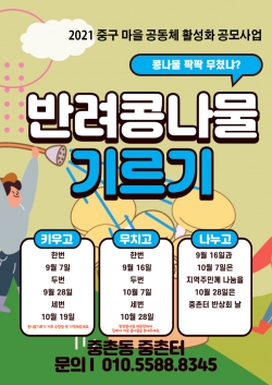 ‘콩나물 팍팍 무쳤냐?’ 중촌동 마을공동체 사업 안내문