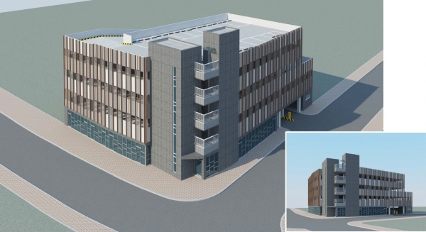 용화지구 공영복합주차타워 개발 조감도