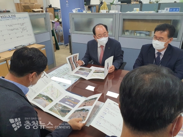 행안부 재난관리정책과 방문한 류한우 군수