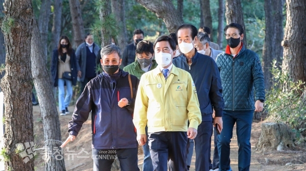 대청호 일원 관광명소 조성 현장 방문 모습