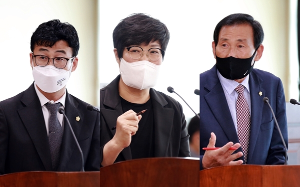 왼쪽부터 안정근, 김희영, 현인배 아산시의원