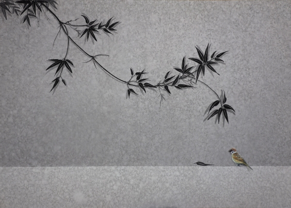 정황래, 세한일기(歲寒日記)-1,  65cmx91cm,  화선지에수묵담채