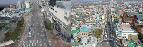 충무로 보행환경 개선사업 전후 사진