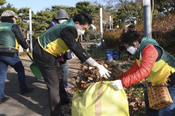 25일 뿌리공원 일원에서 펼쳐진 자원봉사활동 모습