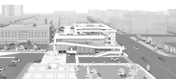대전 서구청사 주차빌딩 건립 설계공모에서 선정된 당선작 조감도
