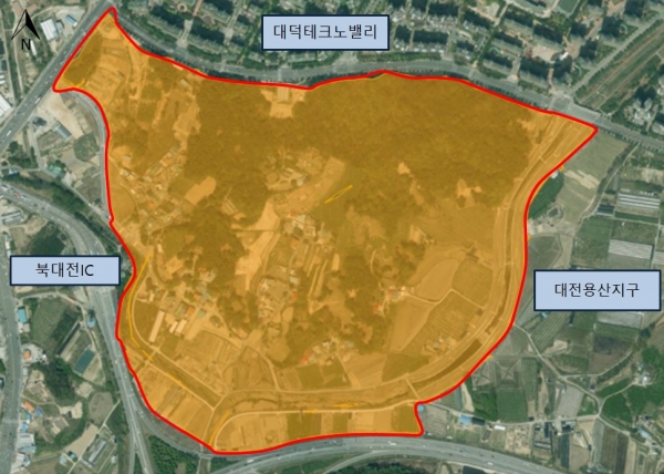 2022년 유성구 지적재조사 관평지구 위치도