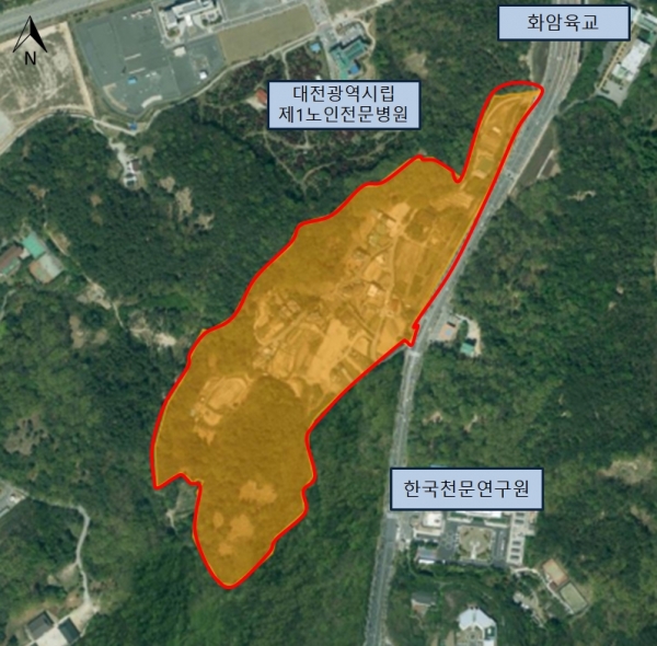 2022년 유성구 지적재조사 화암2지구 위치도