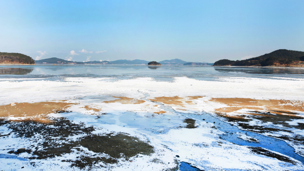 가로림만 결빙 모습