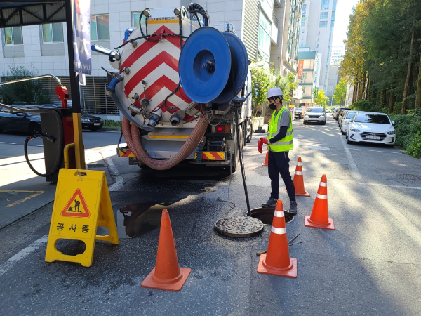하수시설 정비 모습