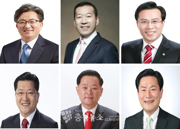 대전 유성구청장 출마 예상자. (왼쪽 위부터) 정용래 유성구청장(민주), 김동섭 전 대전시의원(민주), 김문영 국민의힘 유성을 당협위원장, 진동규 전 유성구청장(국힘), 권영진 전 유성구의원(국힘), 심소명 전 유성구 자치행정국장(국힘)