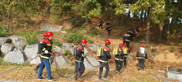 산불진화대원 훈련 장면