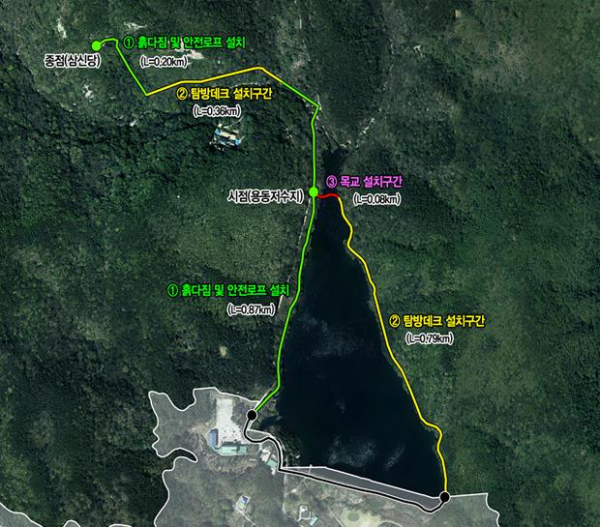 계룡시 안보생태 탐방로 사업 조성 구간