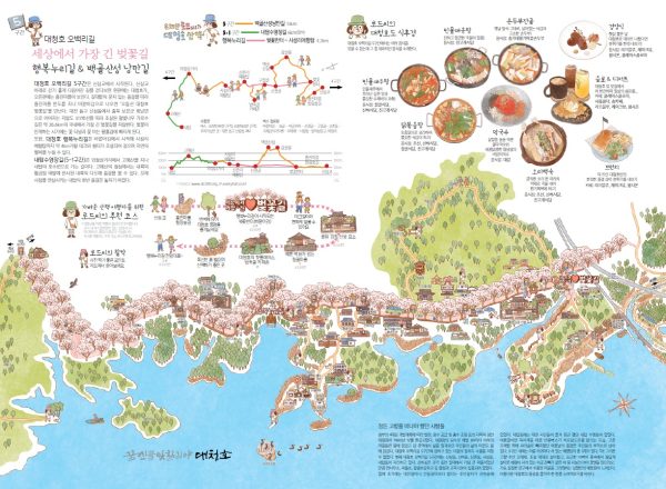 대청호 오백리길 여행지도