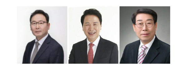 왼쪽부터 김영춘, 명노희, 조삼래