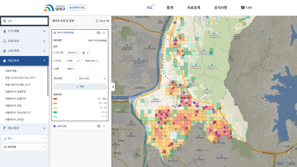 고령인구(60세 이상)와 경로당 현황 시각화 분석