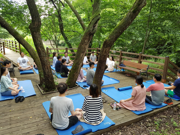 임신부 숲태교 프로그램 진행 모습