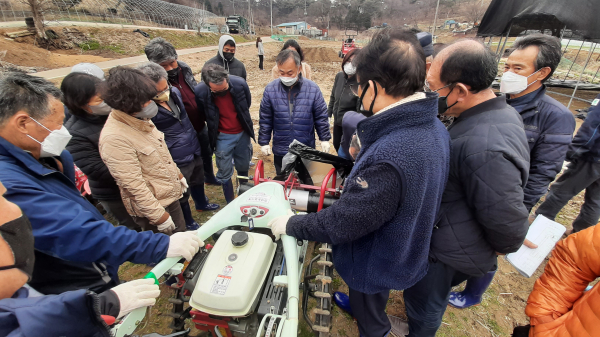 농업기계 관리기 안전사용 교육 실시 모습