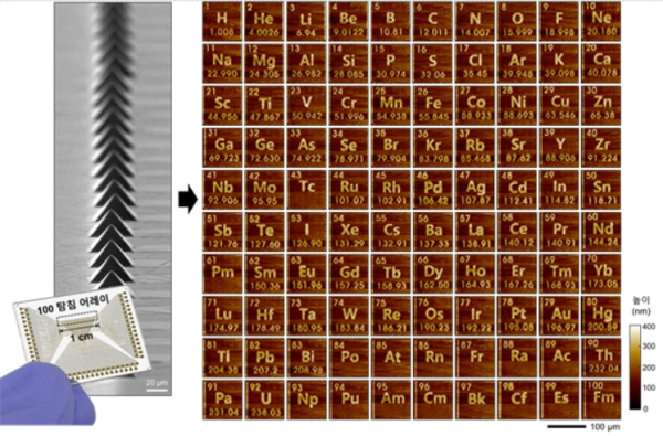 100개 탐침을 이용한 1 mm2 면적 측정 결과