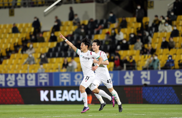 전남vs대전0대1승(광양전용) 김승섭 골세레머니