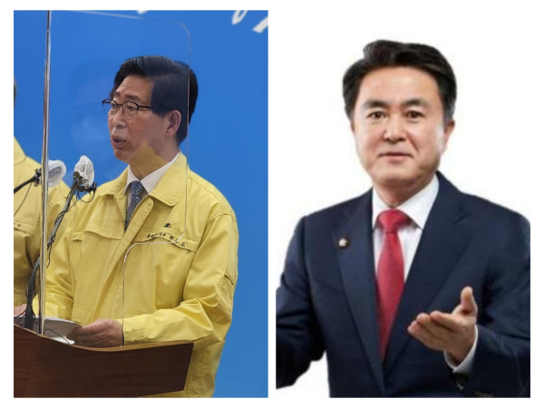 왼쪽부터 양승조 충남지사, 김태흠 국회의원