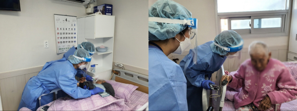 찾아가는 의료기동전담반 대면 진료 장면