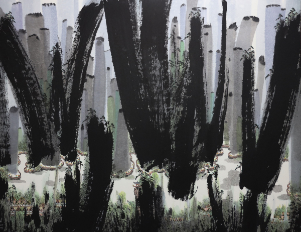 정황래, 산수여행22-8(태항소견), 91x116.5cm, 화선지에 수묵담채, 2022