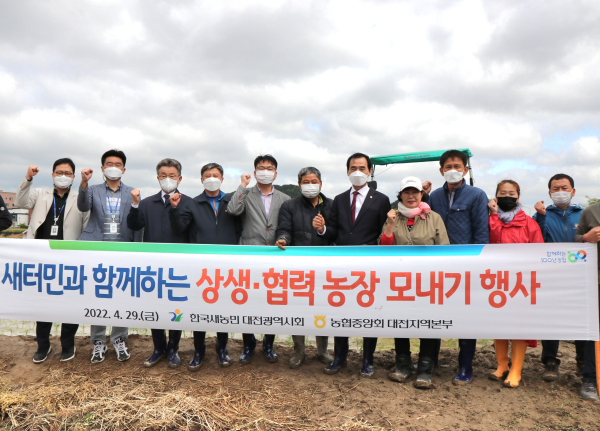 29일, 새터민과 함께하는 상생‧협력농장 모내기 현장 모습