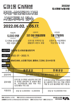 도시재생 주민·상인공모사업 홍보포스터
